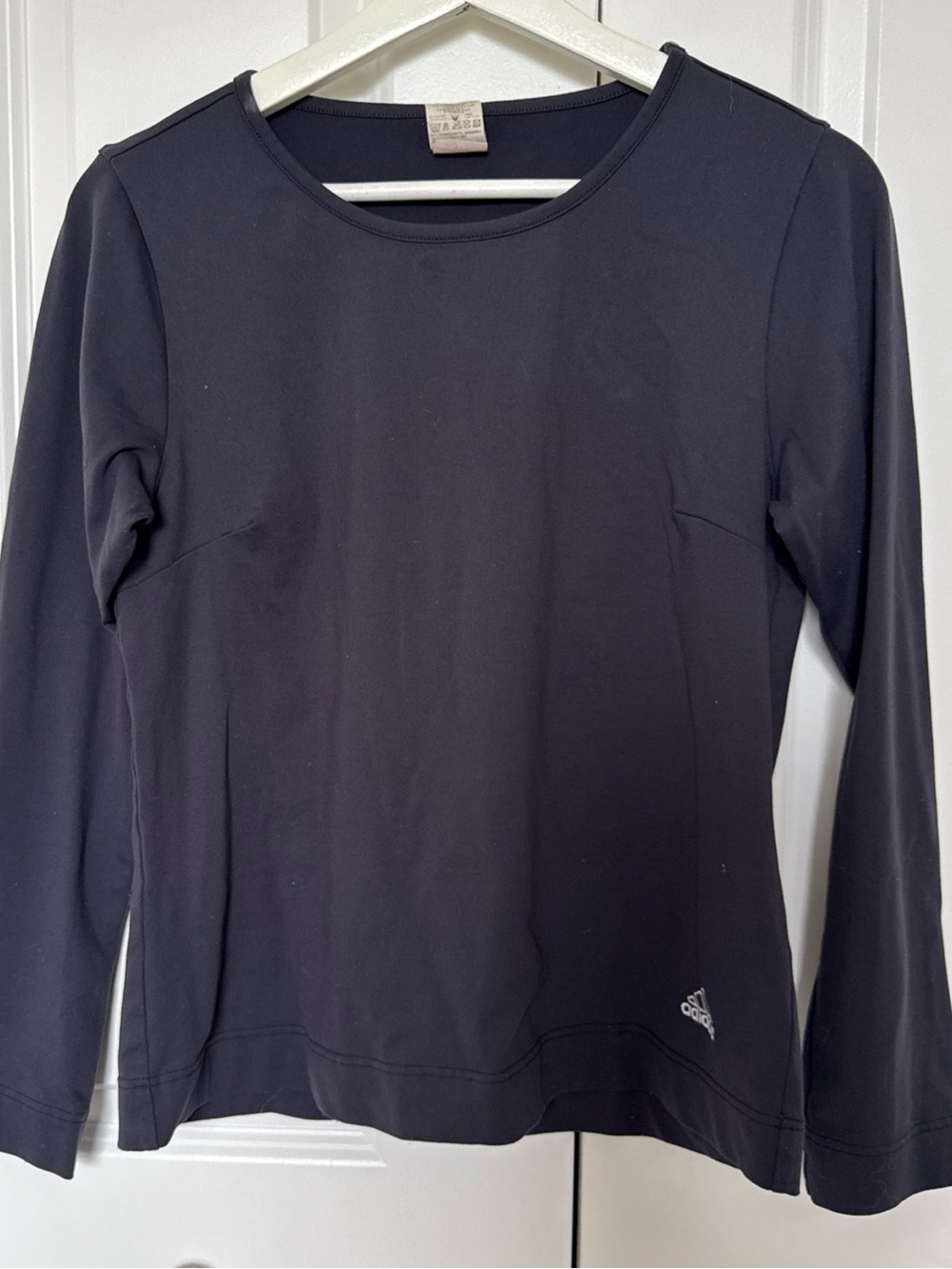 Adidas Vintage Womens Longsleeve Size M Made in Greece Gray Round Neck Rare Y2K